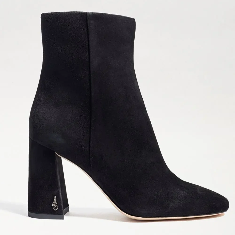 Sam Edelman Black Suede Codie Square Toe Bootie